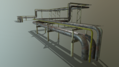 Modular industrial pipeline 3D Model