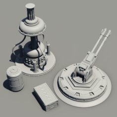 Sci-fi high-poly collection 3D Model