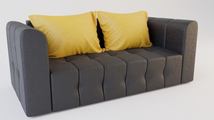 3D Black Sofa 3D Model
