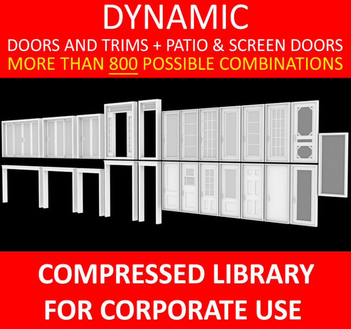 DYNAMIC DOORS AND TRIMS + PATIO DOORS + SCREEN DOORS FOR CORPORATE USE 3D model 3D Model