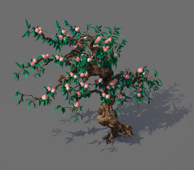 Game Model – Forest – Peach Tree 02 3D Model