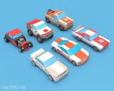 Cartoon Racing Car Pack Low Poly 3D Model
