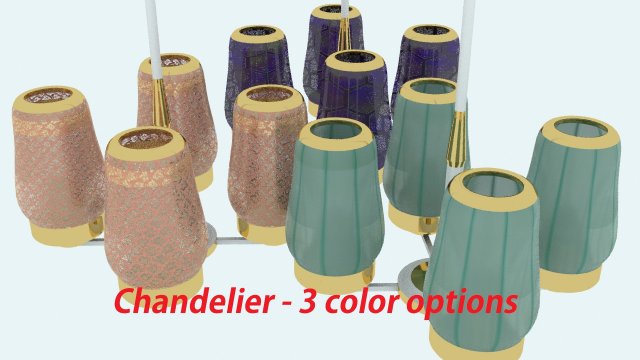 Chandelier – 3 color options 3D Model