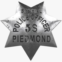Vintage Sheriff Badge 3D Model