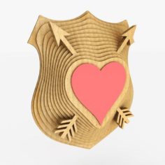 Shield-Heart VR – AR – low-poly 3D Model