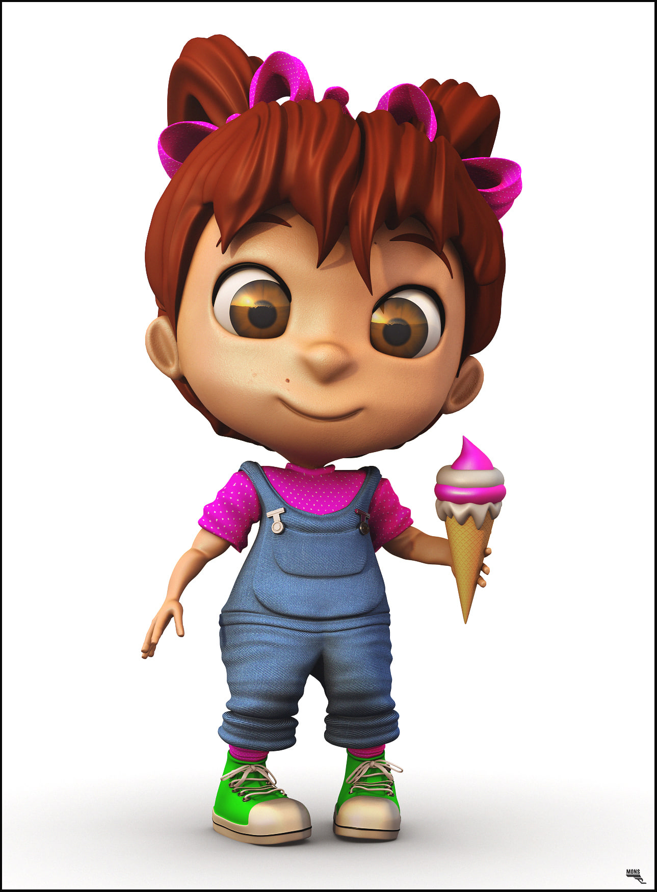 Cartoon Girl 3D model 3D Model