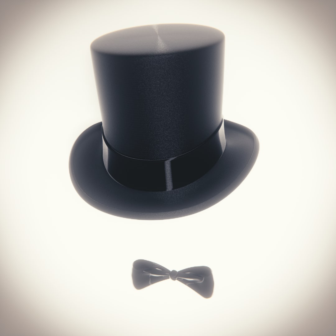 Top Hat With Bow Tie 3D Model 3DHunt.co