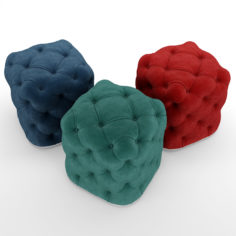 Pouf Classic Chesterfield 3D Model