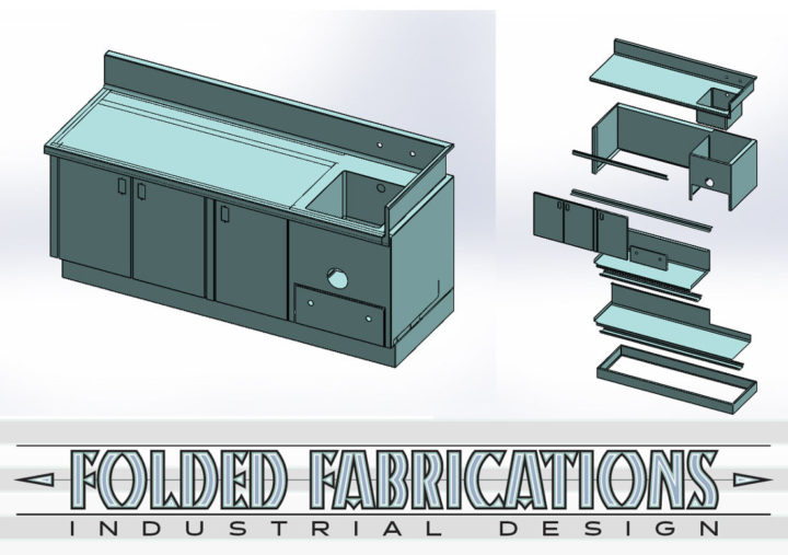 3 Door Cabinet with Sink 3D Model