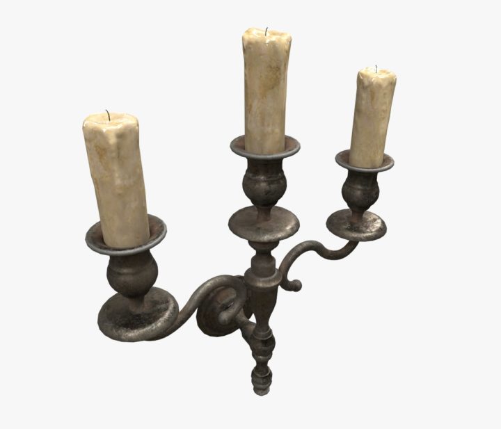 Old wall candle 3D Model
