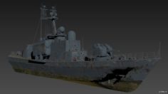 Damaged Missile Boat 3D Model