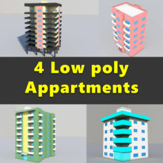 Apartment Buildings Low Poly Collection 3D Model