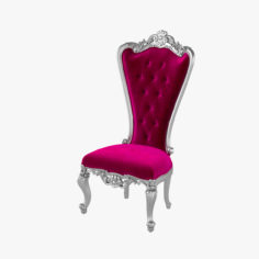 3D Absolom Roche Side Chair – Silver & Pink Velvet model 3D Model