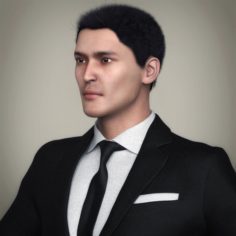 Realistic Handsome Suit Man 3D Model