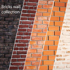 Bricks wall set model 3D Model