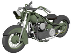 Harley Davidson FL US ARMY 1951 3D Model