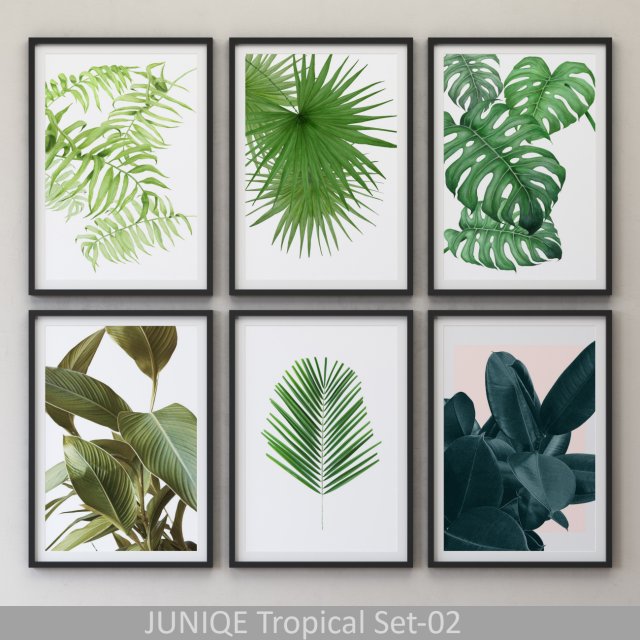 Tropical Set-02 Framed 3D Model