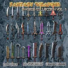 Medieval Fantasy Weapon Sword Collection VOL.1 3D Model