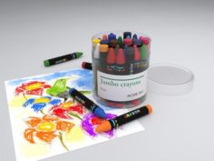 Jumbo crayons Free 3D Model