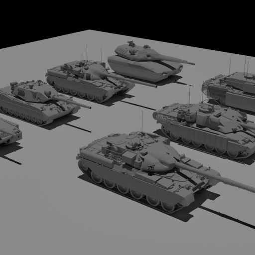 Armored Vehicles 7-Pack						 Free 3D Model