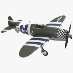 Fighter Aircraft Republic P-47 Thunderbolt US WWII 3D Model