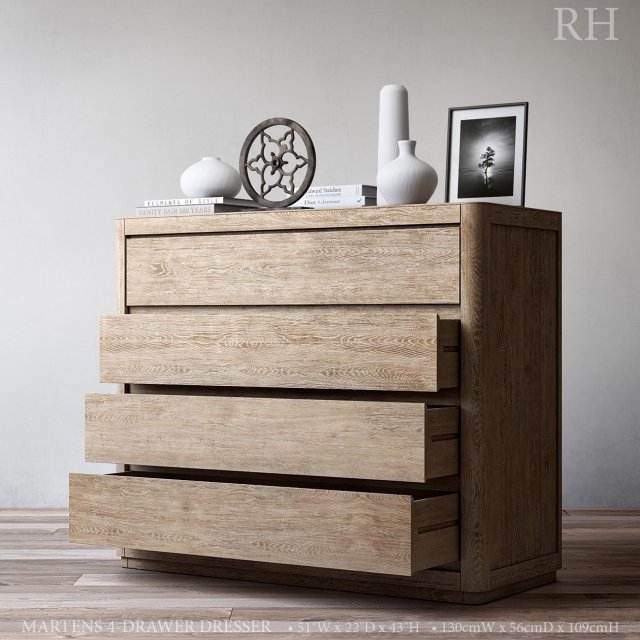 MARTENS 4-DRAWER DRESSER 3D Model