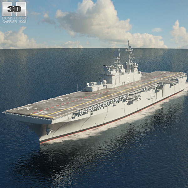 USS America (LHA-6) aircraft carrier 3D Model