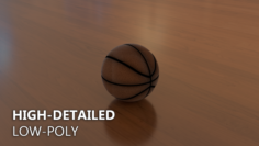 Low-Poly Optional High-Detailed Basket ball 3D Model
