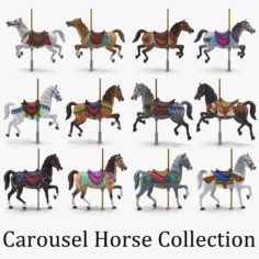 Carousel Horse Collection 12 3D model 3D Model