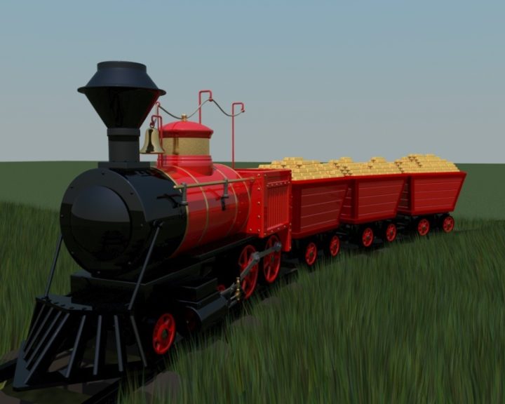 Steam Train. 3D Model - 3DHunt.co