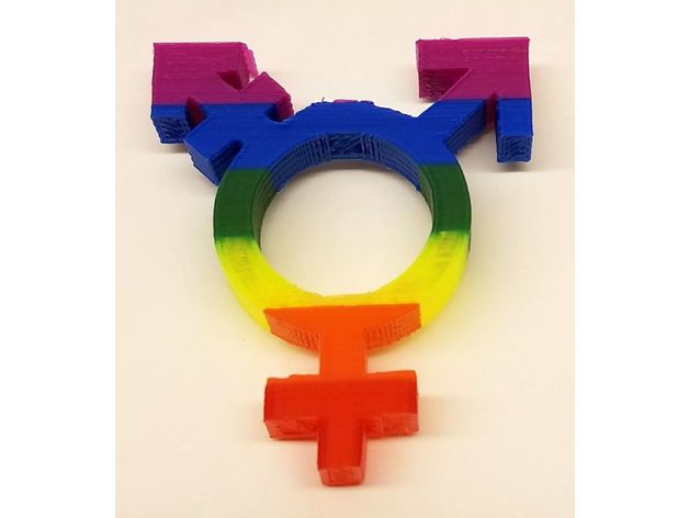 Transgender Symbol Ring / Napkin Holder 3D Print Model