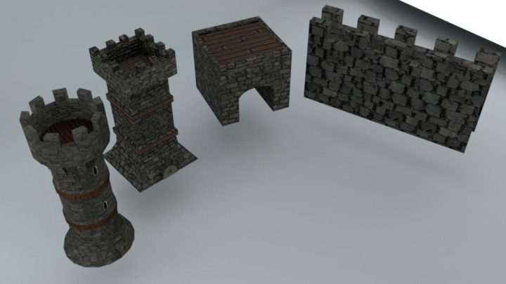 Castle Construction Asset Low Poly 3D Model