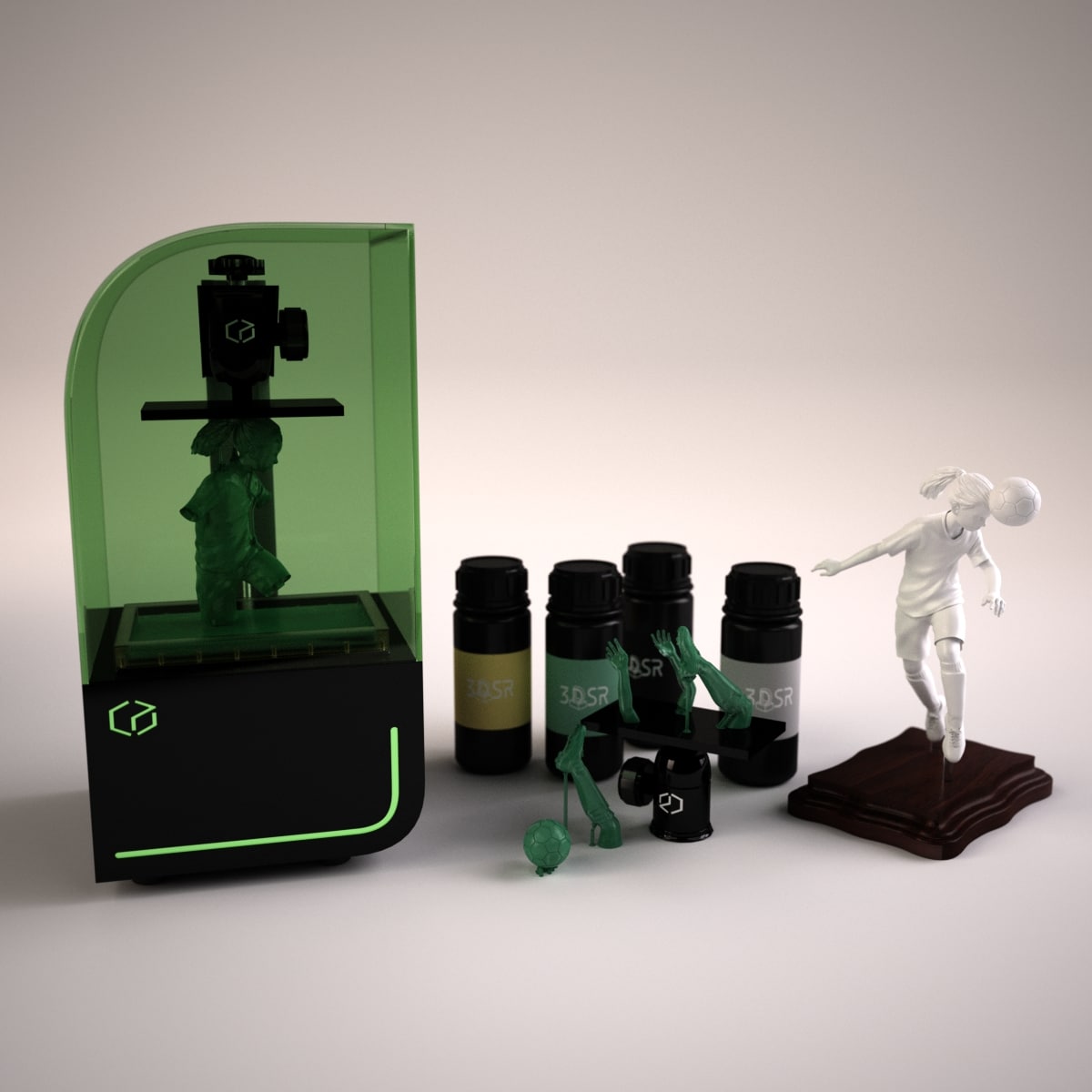 3D Printer – Resin – Soccer Sculpture 3D model 3D Model
