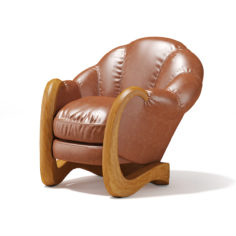 Brown Leather Armchair 3D Model