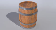 Wooden Oak Barrel 3D Model