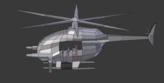 Simple Low-Poly Helicopter 3D Model
