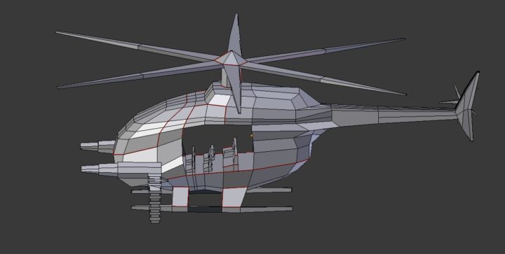 Simple Low-Poly Helicopter 3D Model