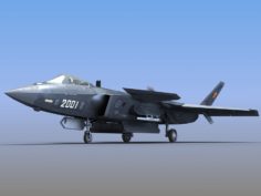 Chinese Air Force J-20 Stealth Fighter 3D Model