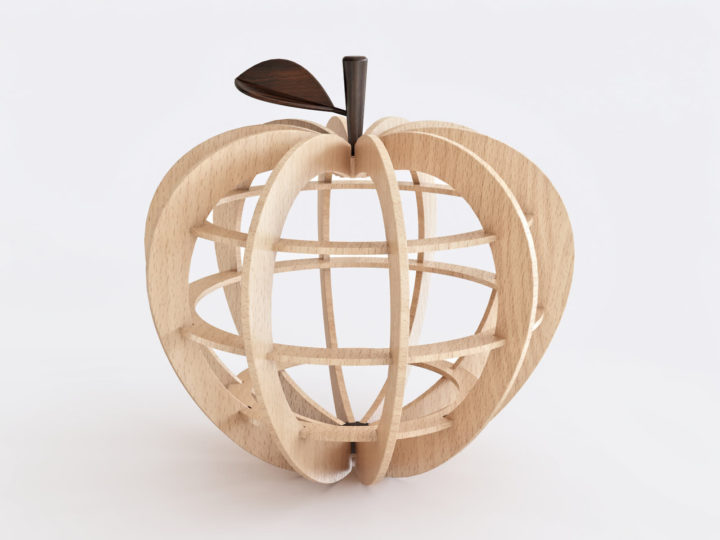 Wooden apple 3D 3D Model