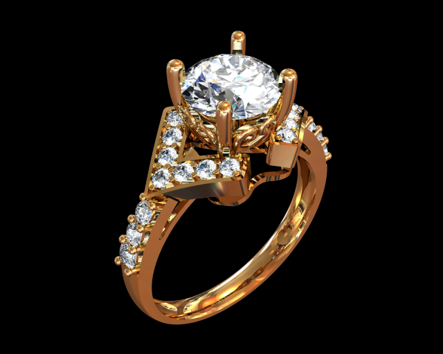 RING GOLD18K DIAMOND 3D Model