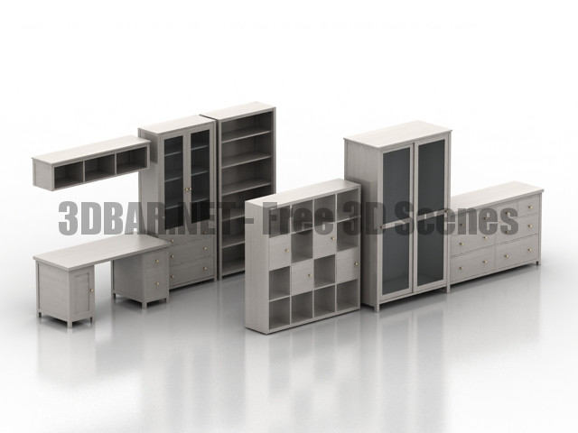 IKEA furniture set cabinet 3D Collection