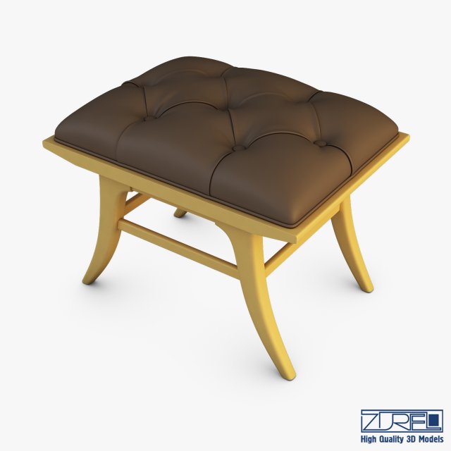 Crestaire Lena Ottoman in Saffron 3D Model