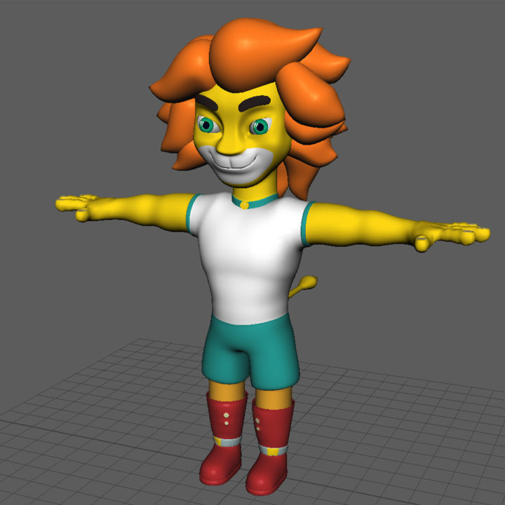 Toon Lion rigged 3D Model