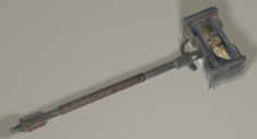 Battle hammer low-poly 3D Model