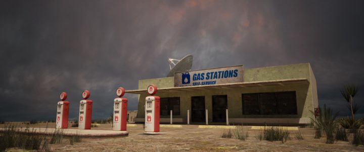 Gas station building 3D Model