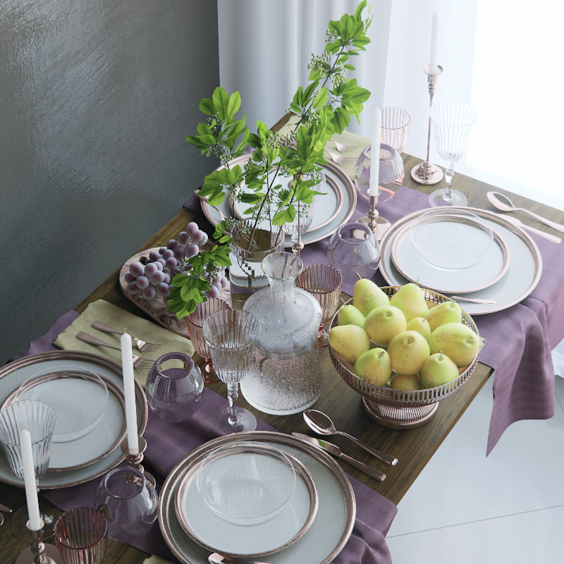 3D model Table setting 3D Model