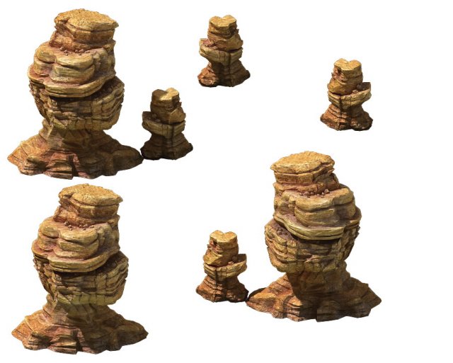 Game Model – Desert Gobi – Wind Stone 07 3D Model