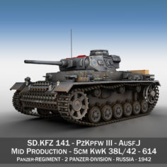 PzKpfw III – Panzer 3 – Ausf.J – 614 model 3D Model
