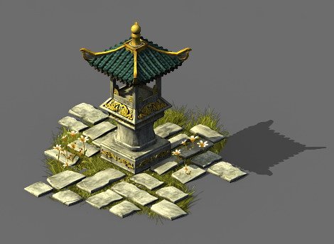 Game model – Garden – Stone lantern 3D Model