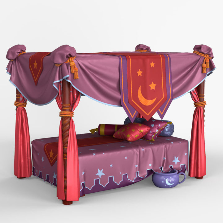 Canopy Bed 3D model 3D Model